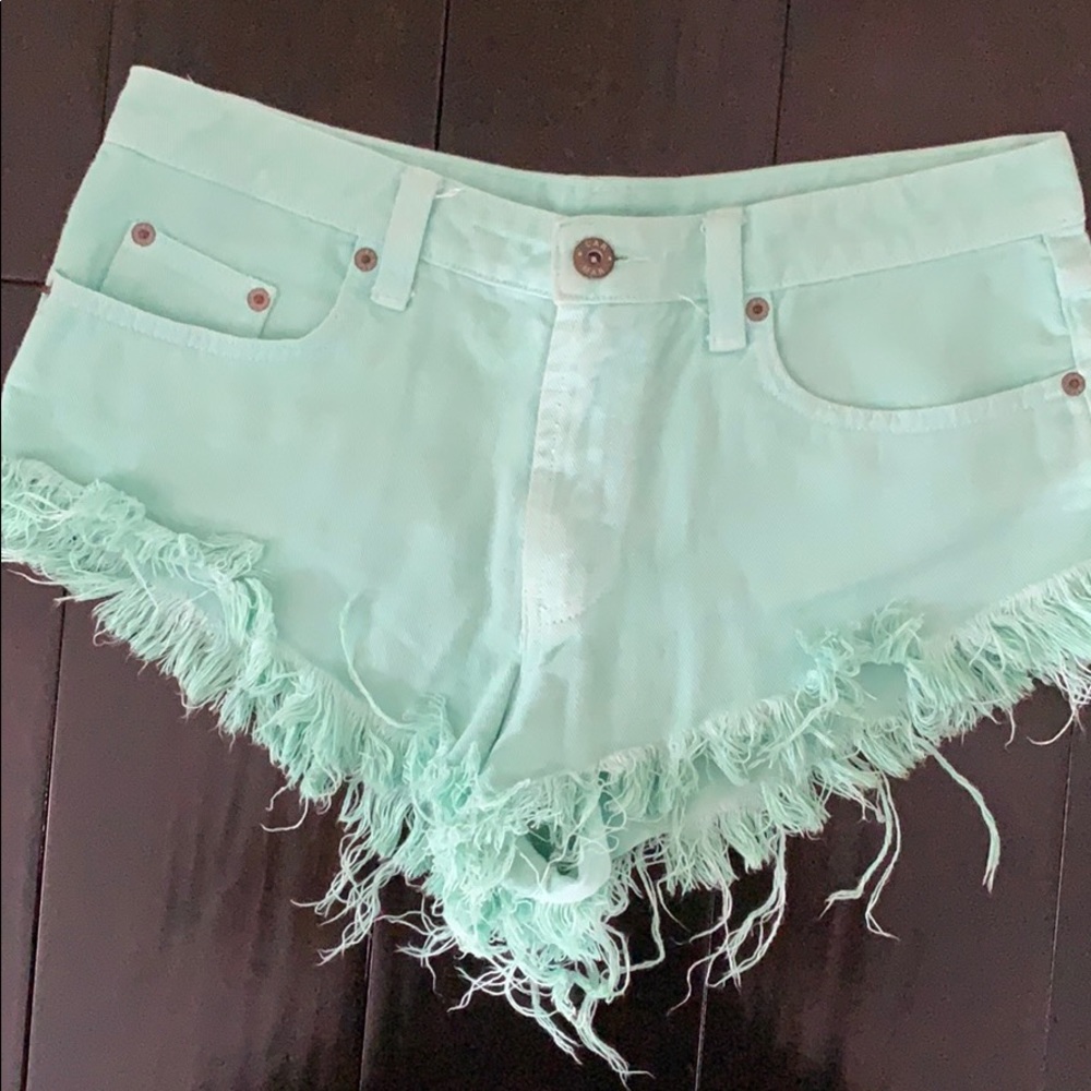 LF CARMAR mint denim shorts